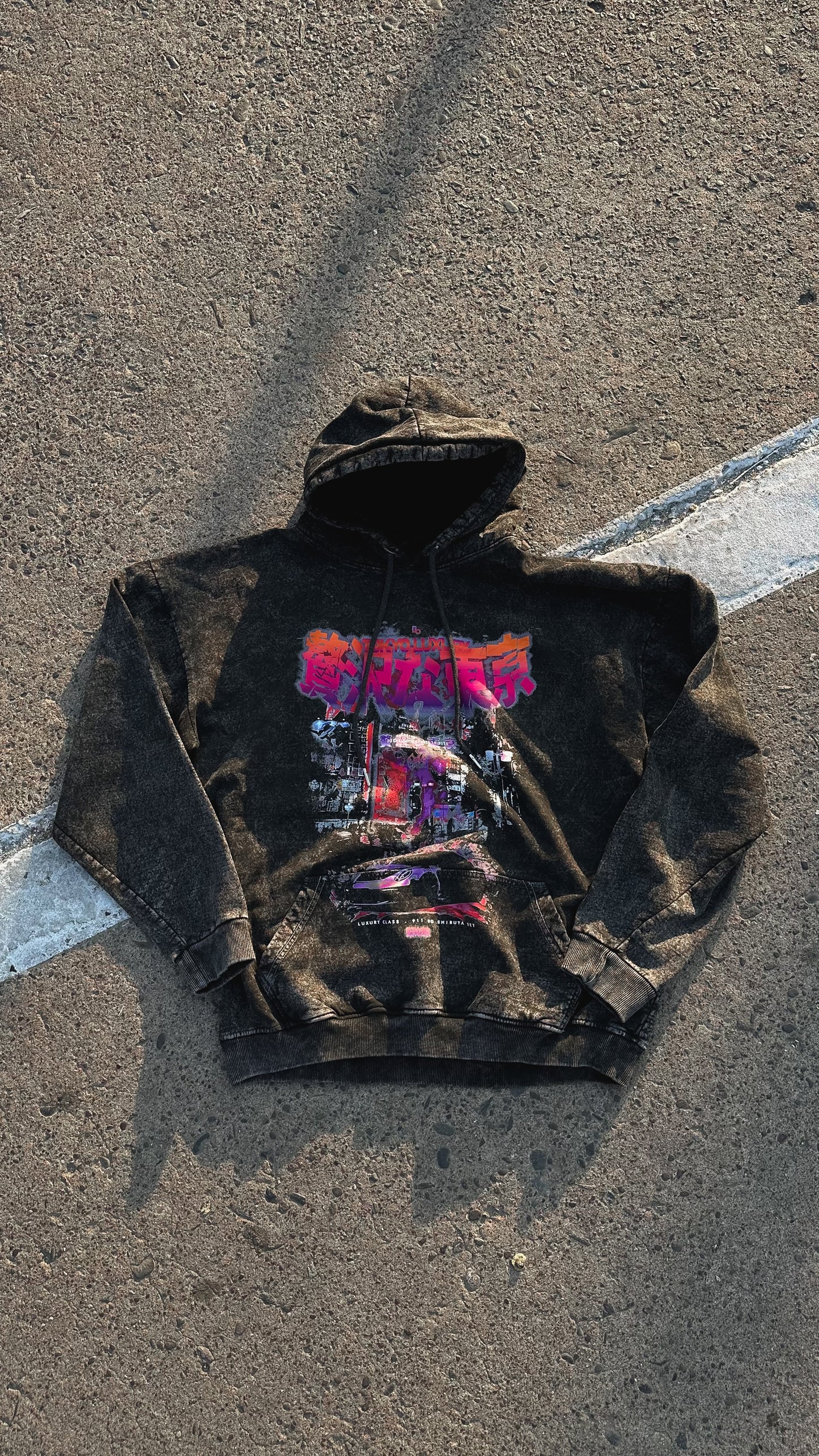 Hoodie Tokyo Shibuya set acid wash - Luxury class edition