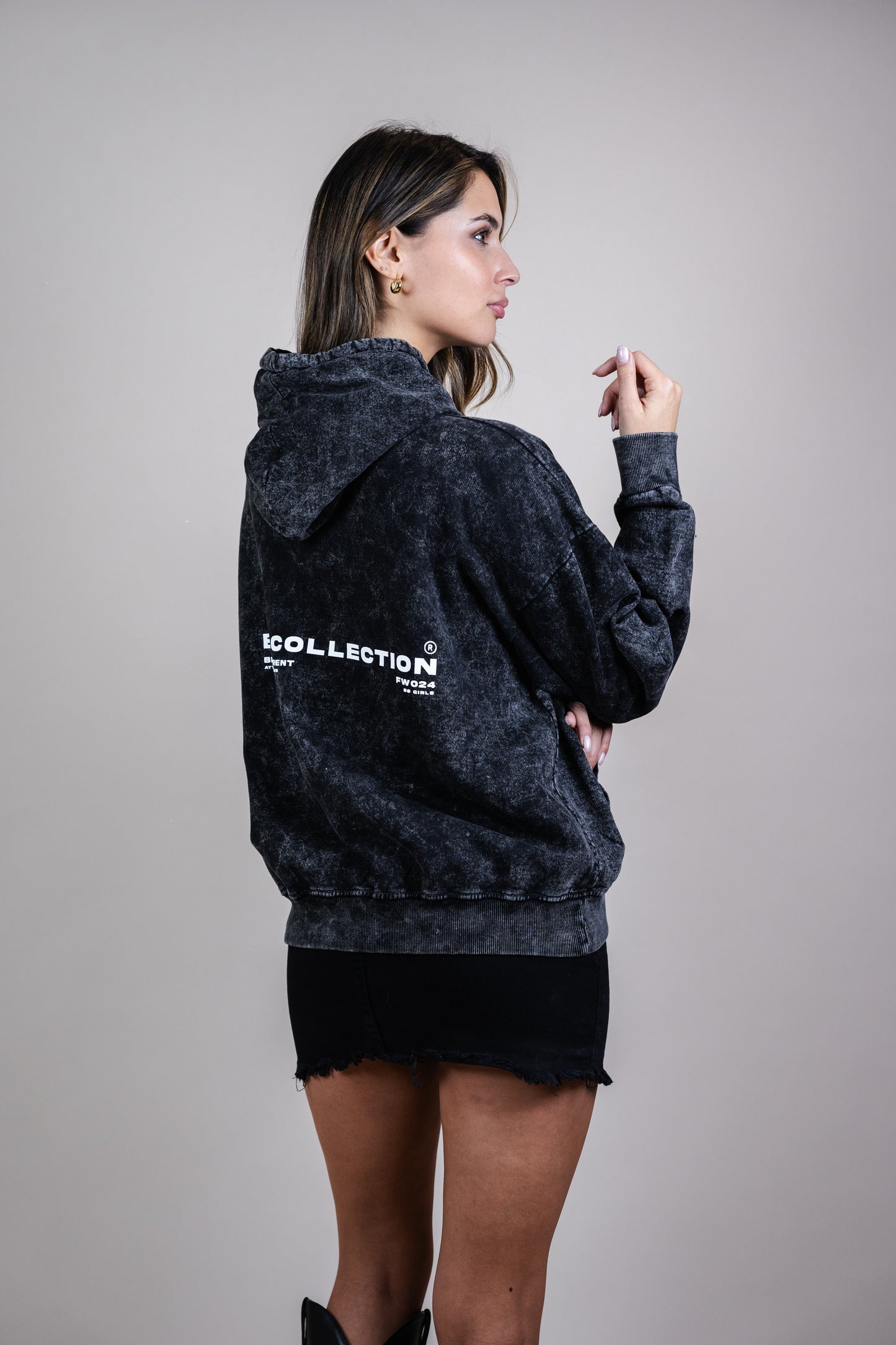 Hoodie jaspeado Oversize Bo collection club - Autumn series