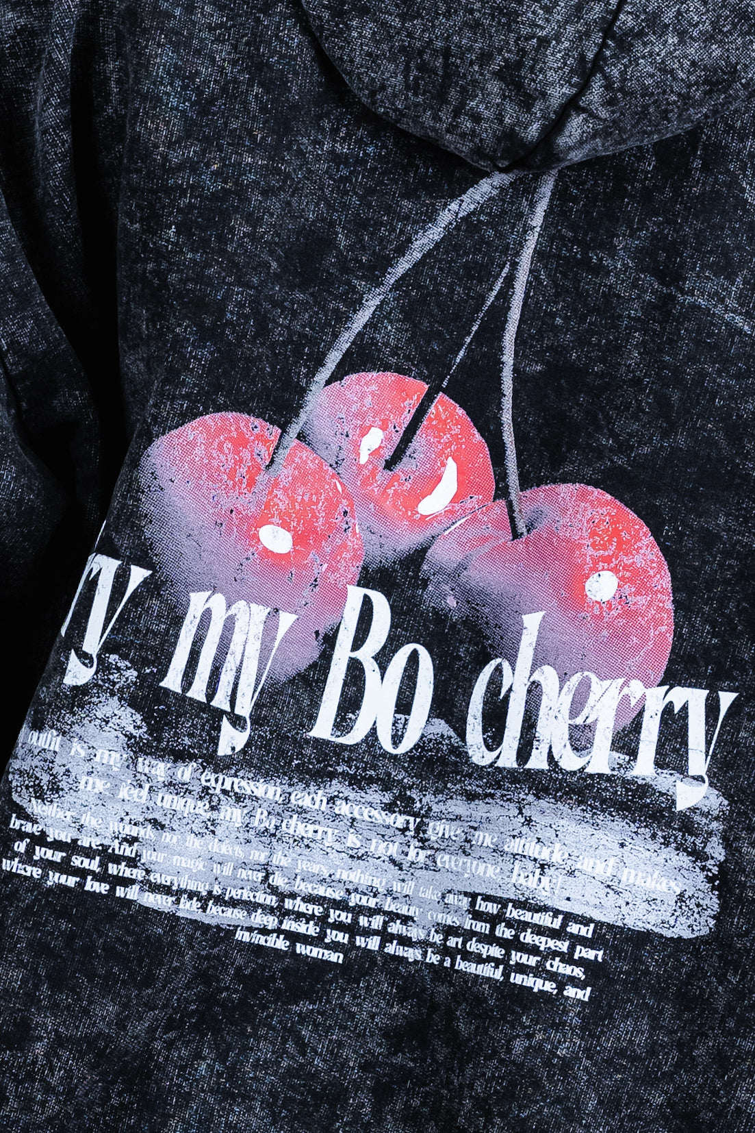 Hoodie jaspeado oversize Try my Bo cherry - Autumn series