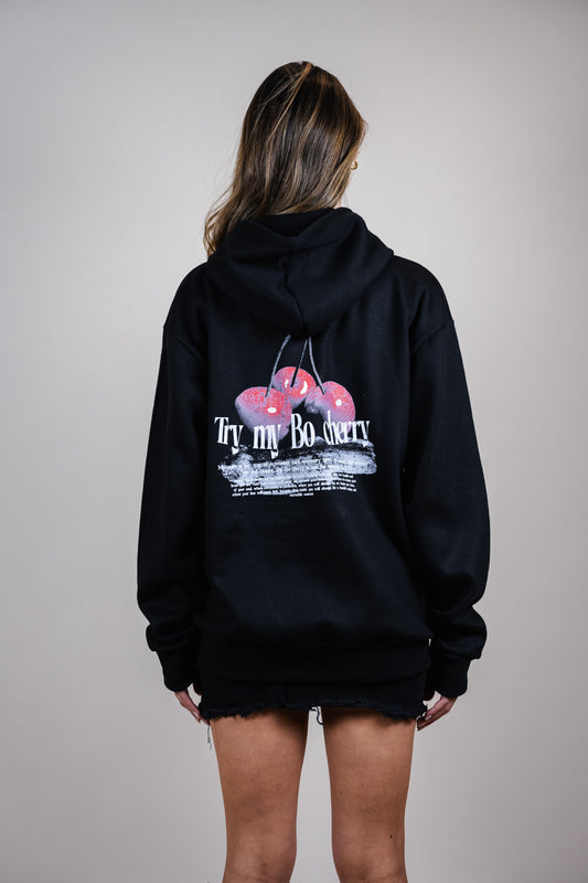 Hoodie oversize Try my Bo cherry - Autumn series