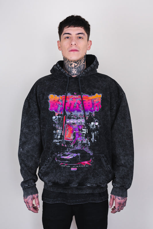 Hoodie Tokyo Shibuya set acid wash - Luxury class edition