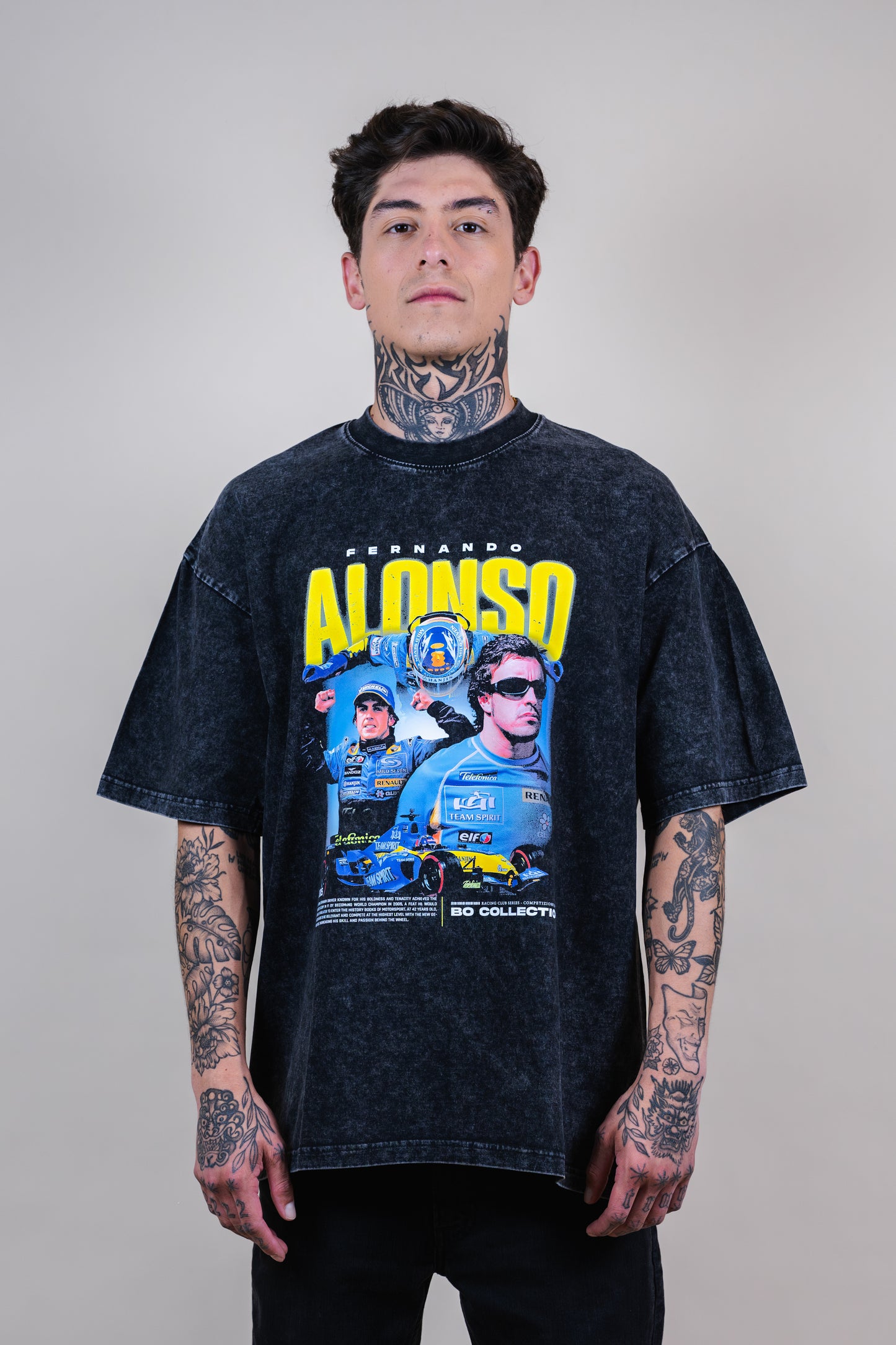 T-shirt Alonso legends series acid wash - Bo racing team collection