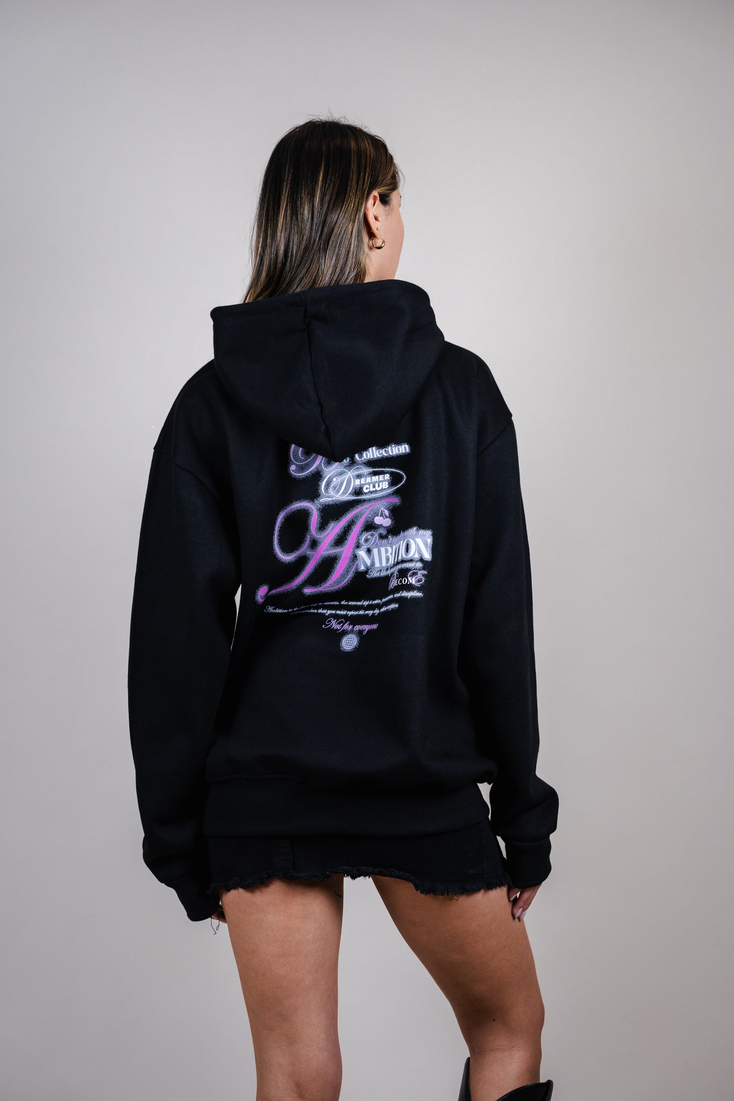 Hoodie Ambition girl pink oversize - Autumn series