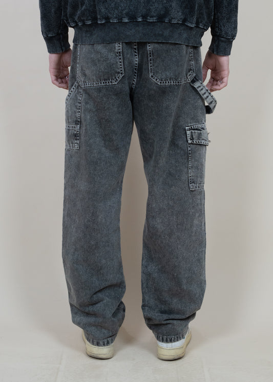 Carpenter cargo black jeans denim wide leg - Luxury class edition