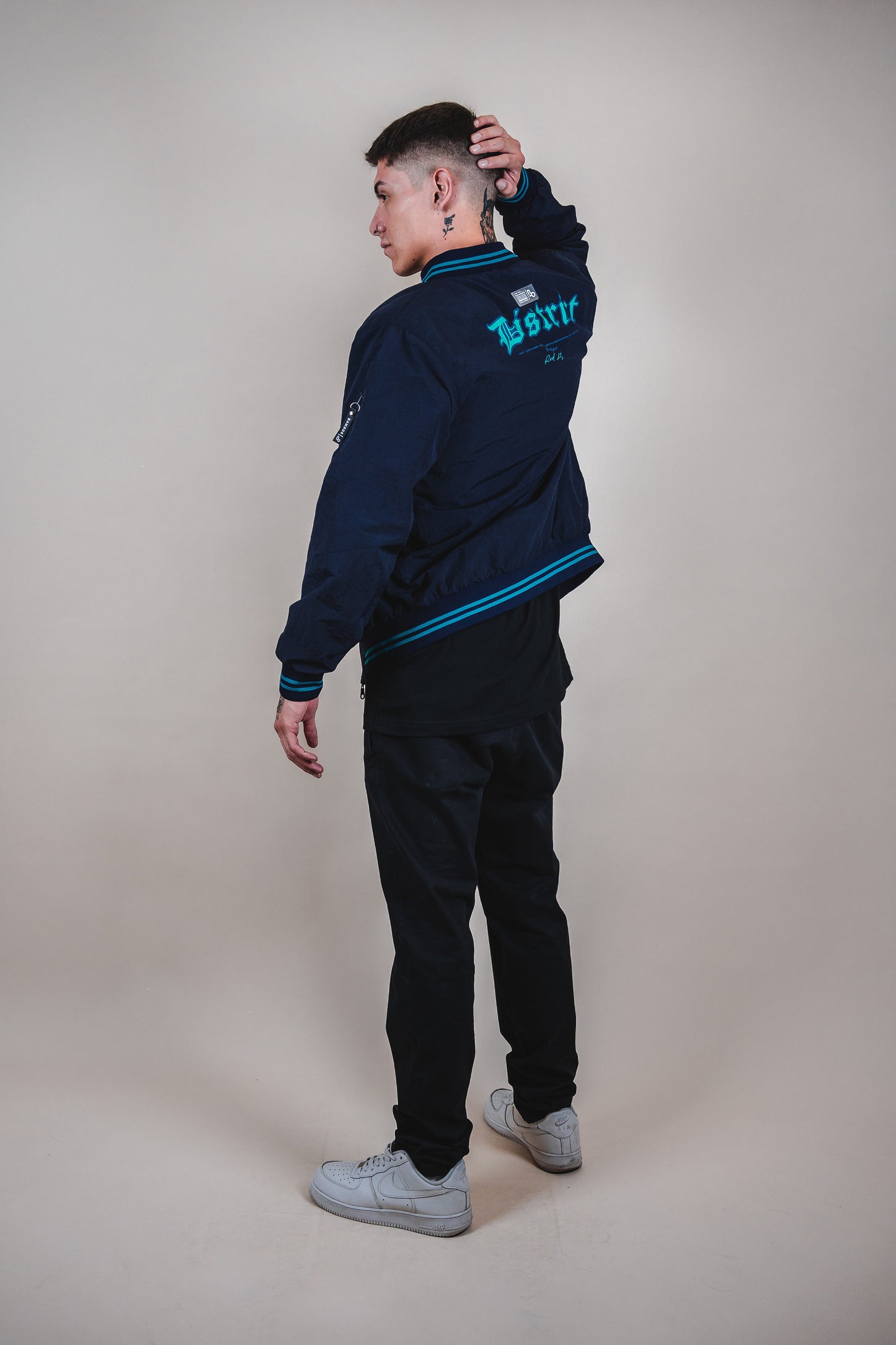 Bomber jacket - AMS District club blue - AMS DISTRICT SEASON