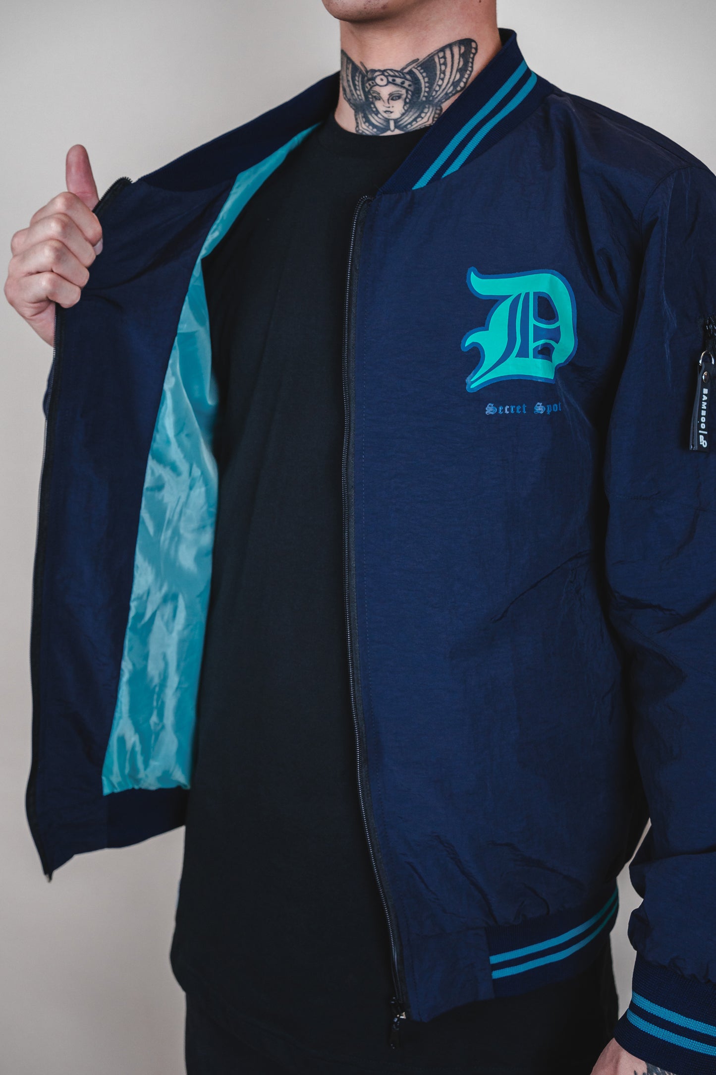 Bomber jacket - AMS District club blue - AMS DISTRICT SEASON