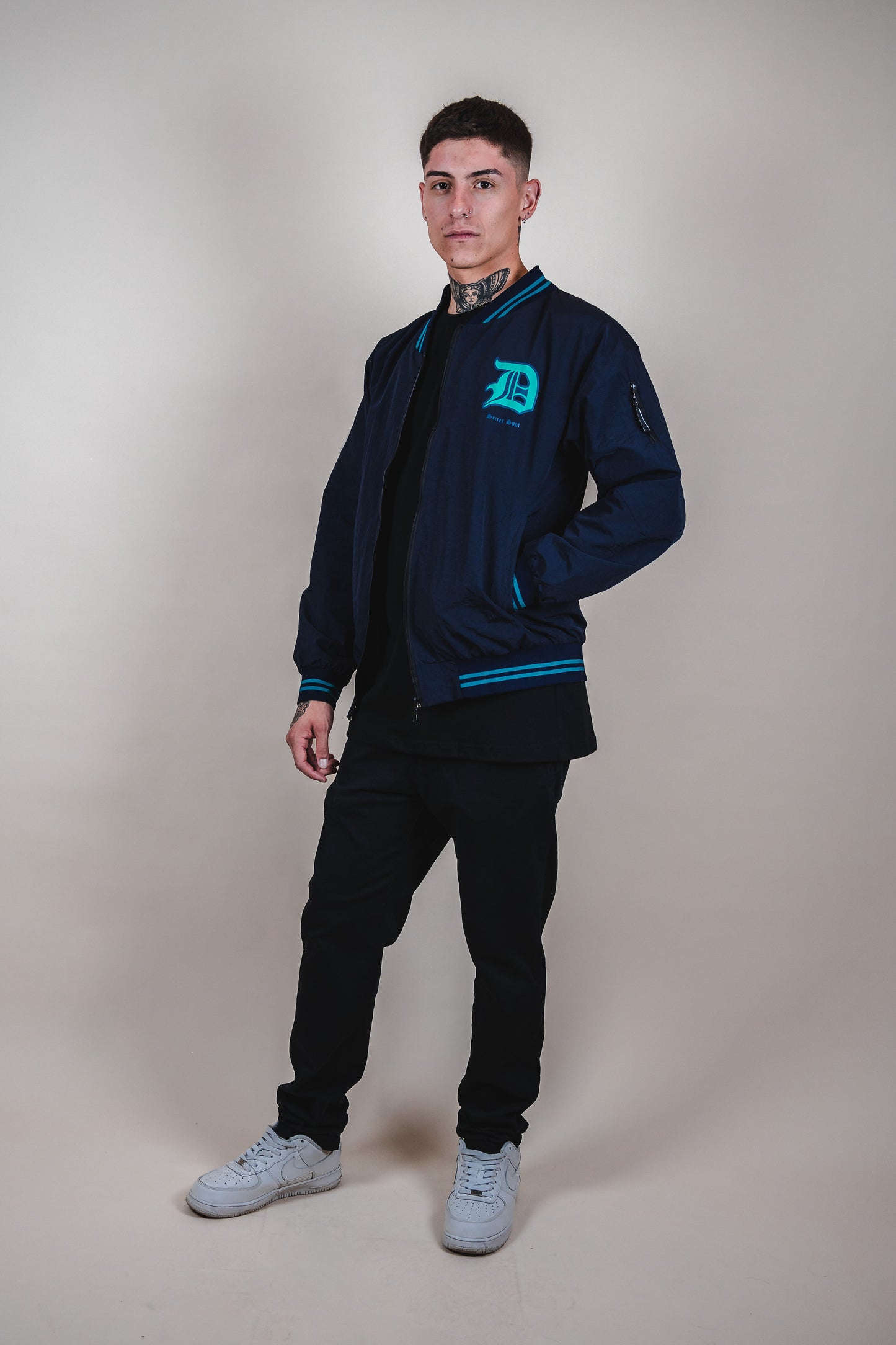 Bomber jacket - AMS District club blue - AMS DISTRICT SEASON