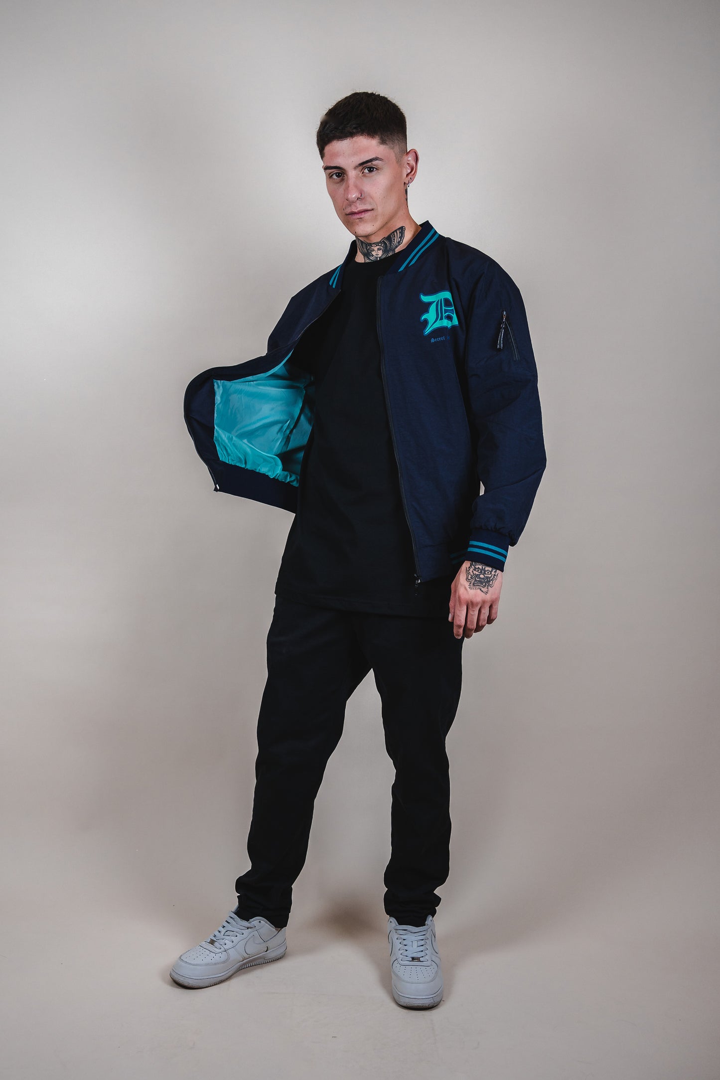 Bomber jacket - AMS District club blue - AMS DISTRICT SEASON