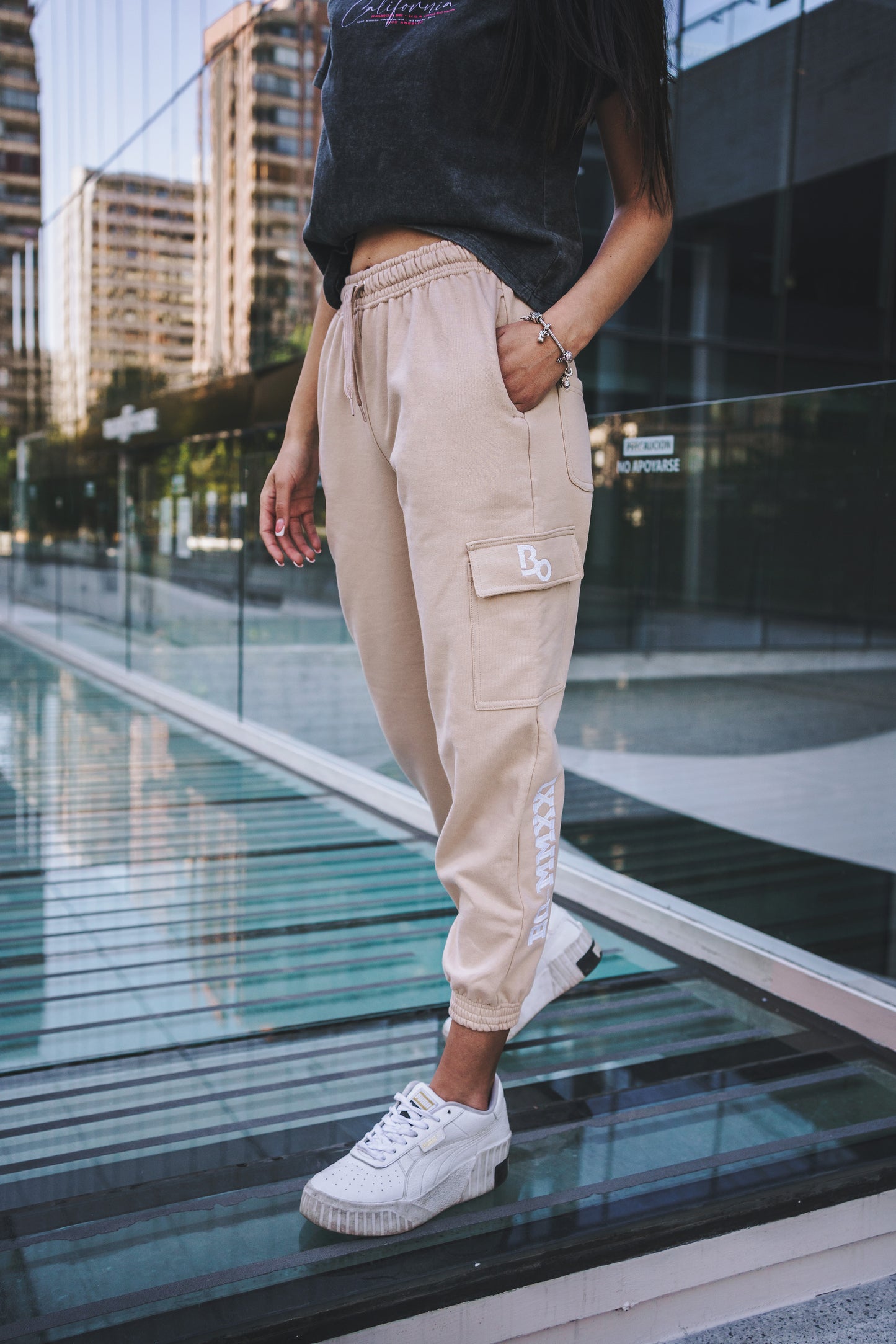 Cargo pants - Cream Bo basic L.A - CALIFORNIA SERIES