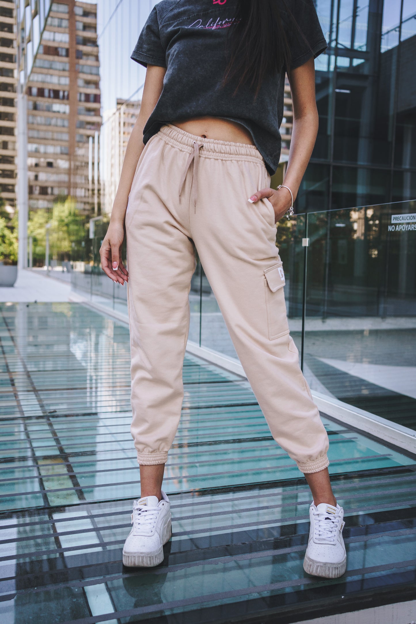 Cargo pants - Cream Bo basic L.A - CALIFORNIA SERIES